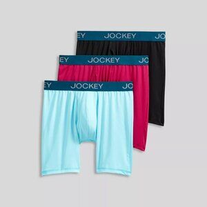 JOCKEY 3pk Active Microfiber Long-leg Boxer Briefs/NWT/Small